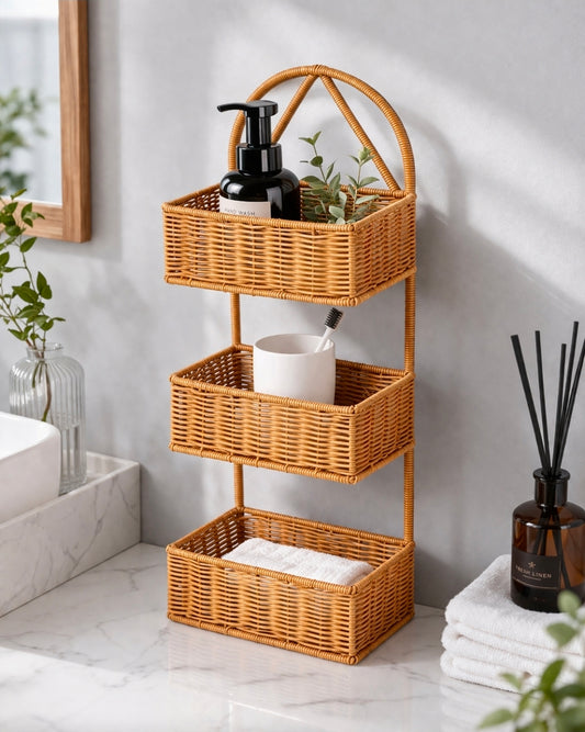3 Layer Rattan shower caddy