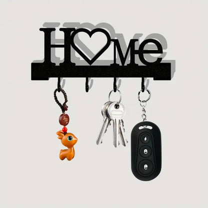 Wall mounted Home Love Shape Key Holder Rack
