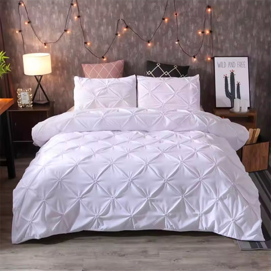 Pinch Pleat Cross Pintuck Duvet Cover set
