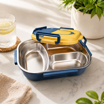 3-Compartment Stainless Steel Lunch Box