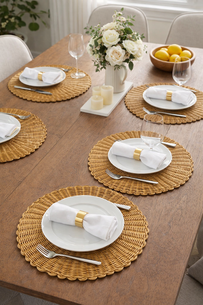 6 pieces Rattan Unique Table Mats 