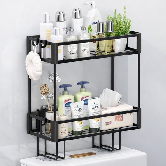 2 tier Space-Saving over the toilet Storage Rack