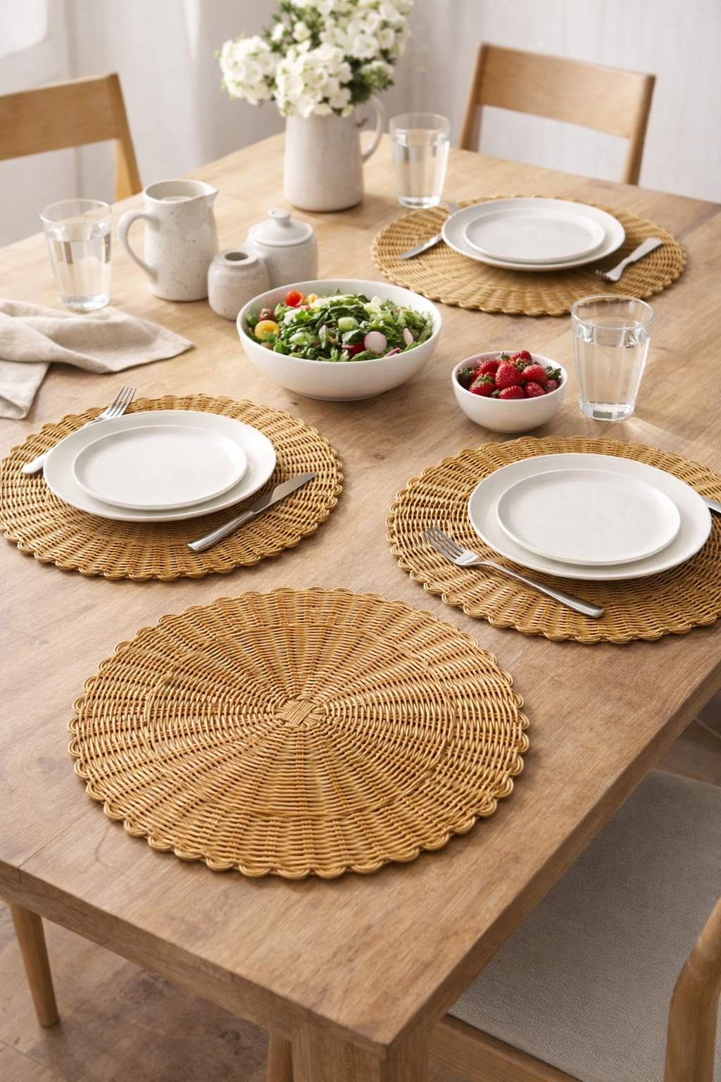 6 pieces Rattan Unique Table Mats 