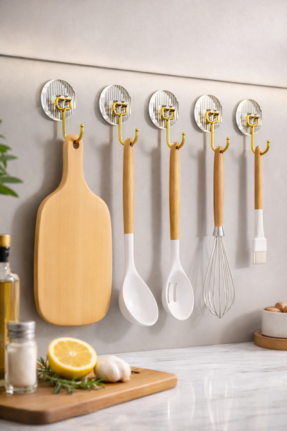 Set of 5 Golden Acrylic Hooks 
