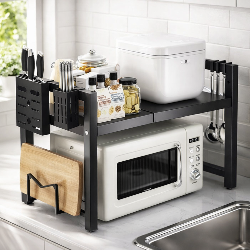 Single layer Heavy-duty Adjustable Microwave Stand