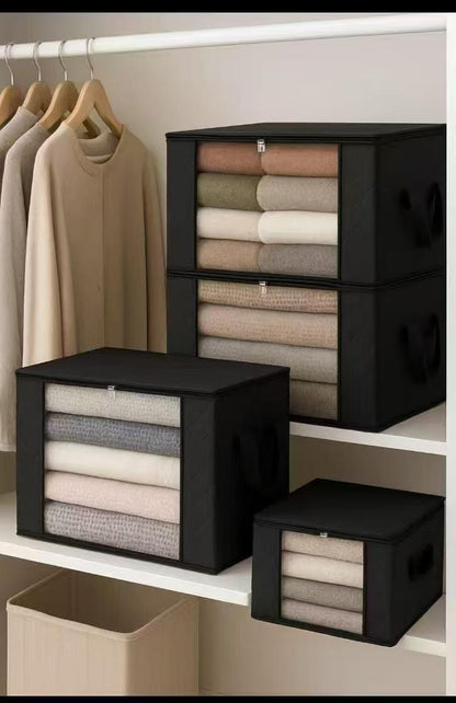 Foldable Storage Box Organizer with Transparent Window